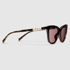 Gucci Women Cat Eye Brown Sunglasses