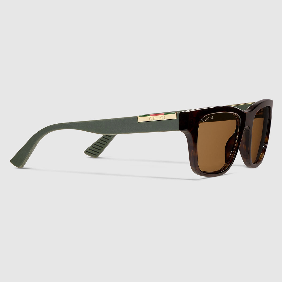 Gucci Men Square Frame Brown Sunglasses