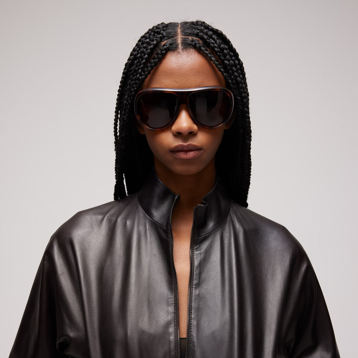 Gucci Unisex Pilot Frame Black Sunglasses