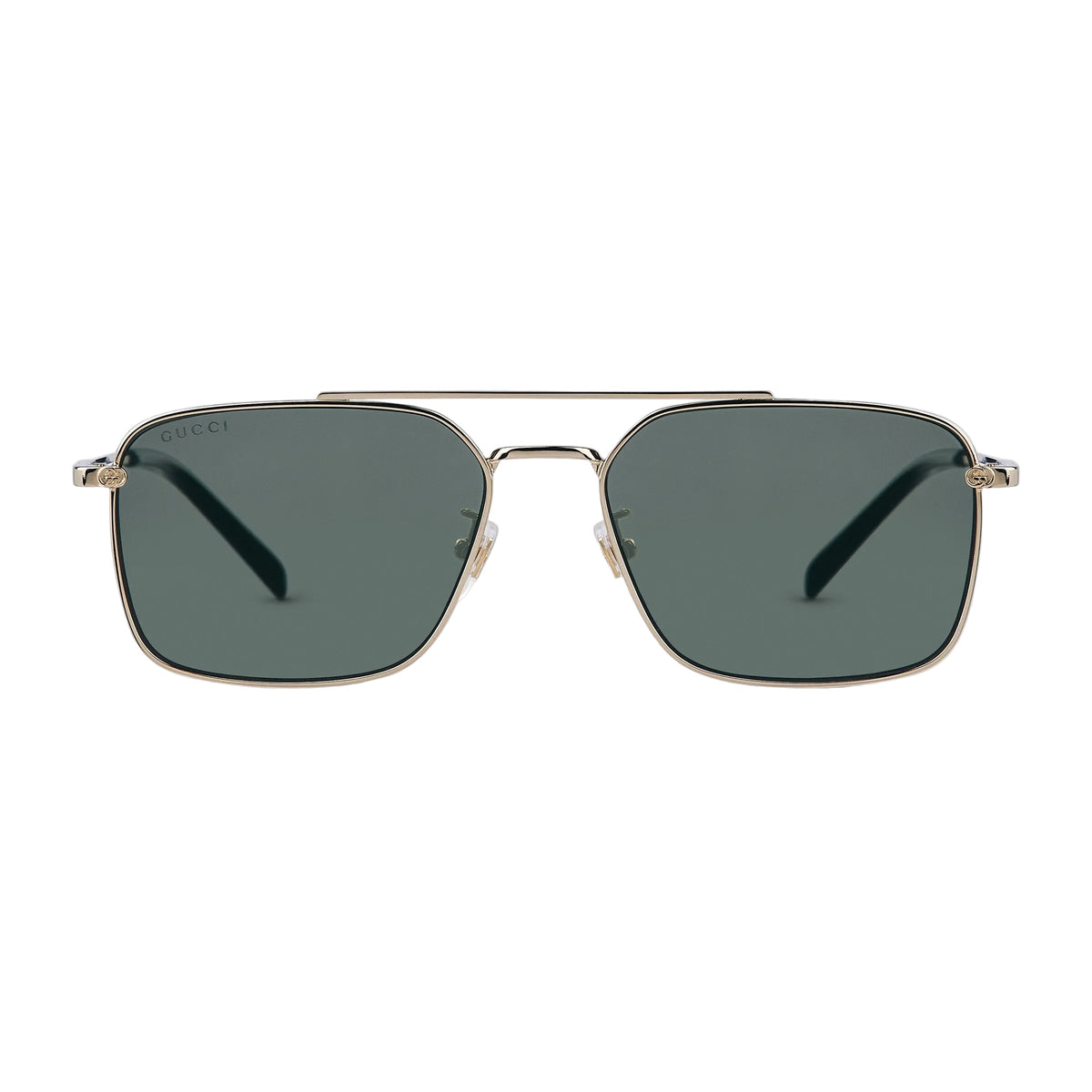 Gucci Men Specialized Fit Rectangular Frame Gold Sunglasses