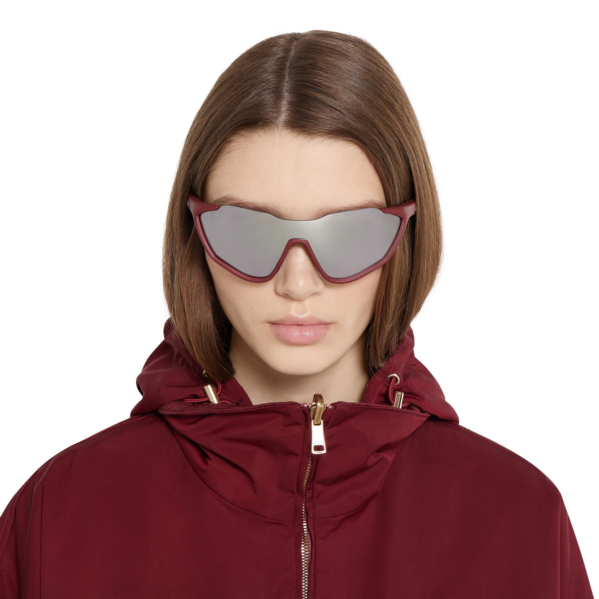 Gucci Men Mask-shaped Red Sunglasses
