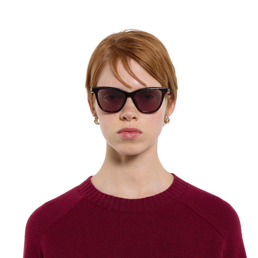 Gucci Women Cat Eye Brown Sunglasses