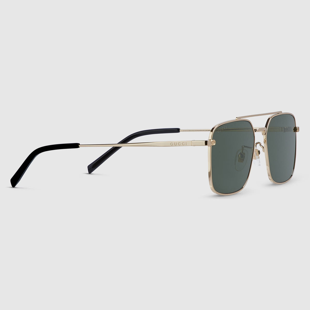 Gucci Men Specialized Fit Rectangular Frame Gold Sunglasses