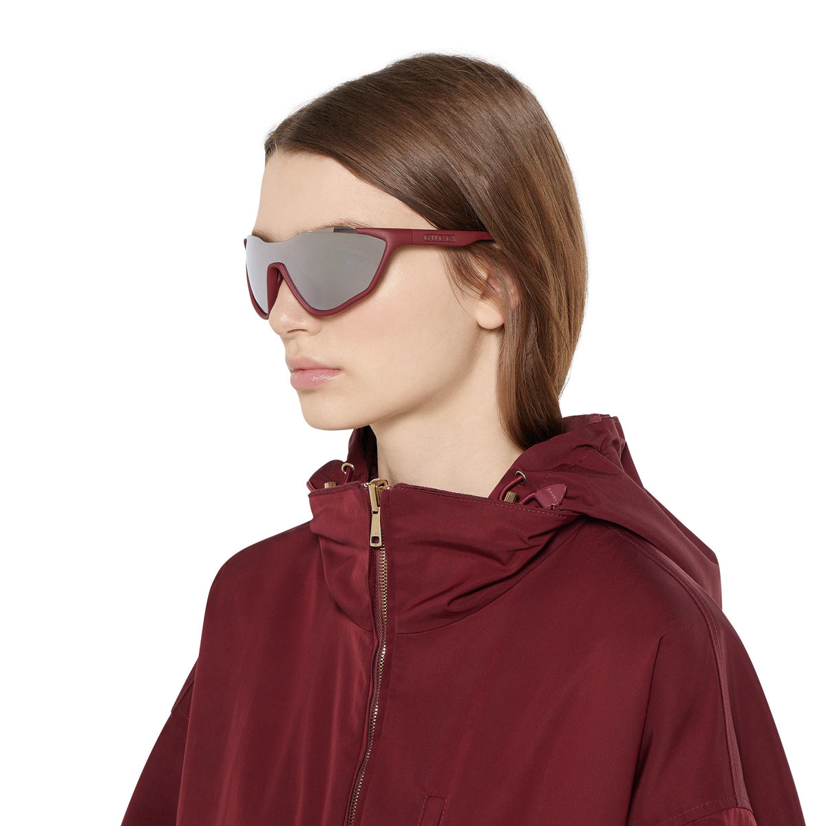 Gucci Men Mask-shaped Red Sunglasses