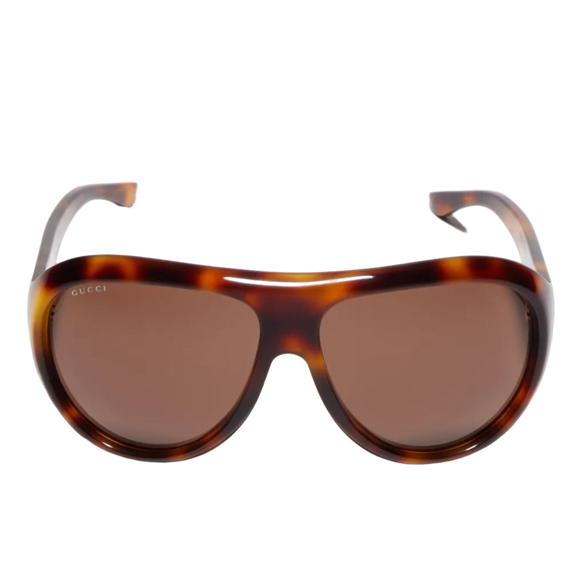 Gucci Unisex Pilot Frame Brown Sunglasses