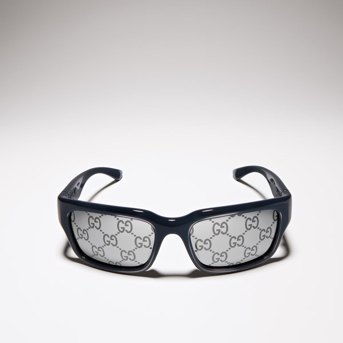 Gucci Men Rectangular Frame Blue Sunglasses