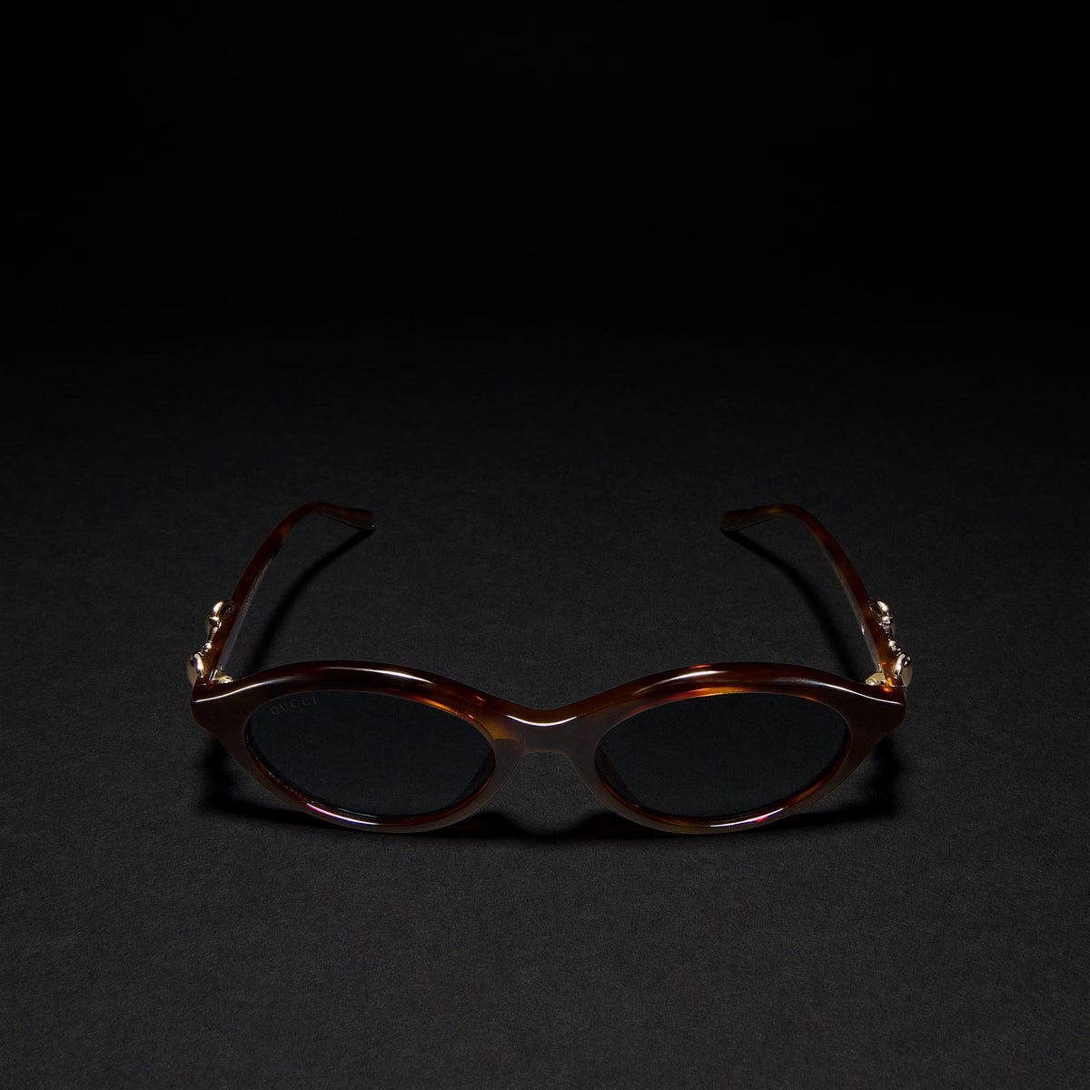 Gucci Women Cat-eye Frame Shiny Brown Tortoiseshell Sunglasses