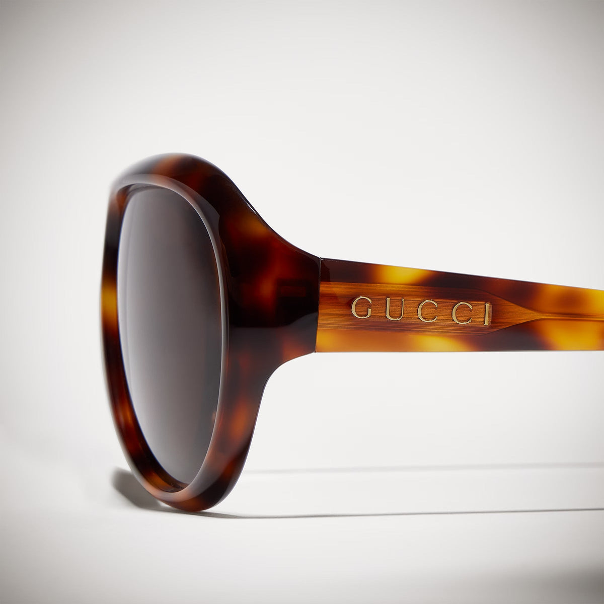 Gucci Unisex Pilot Frame Brown Sunglasses
