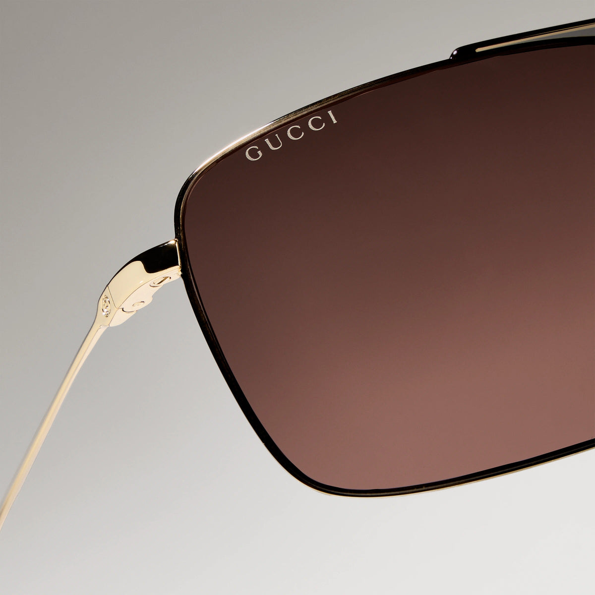 Gucci Men Specialized-fit Navigator Gold Sunglasses