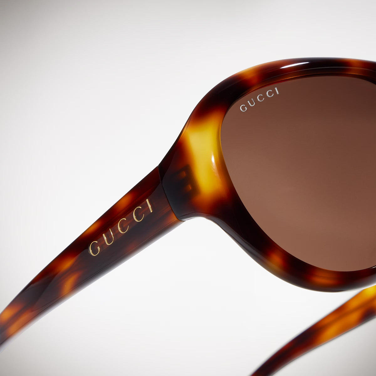 Gucci Unisex Pilot Frame Brown Sunglasses