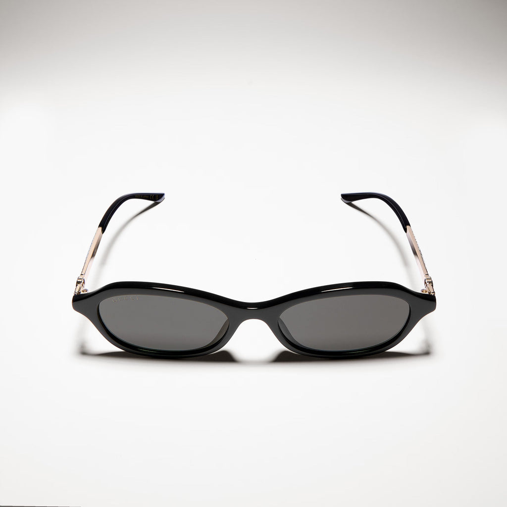 Gucci Women Oval Frame Natural Black sunglasses