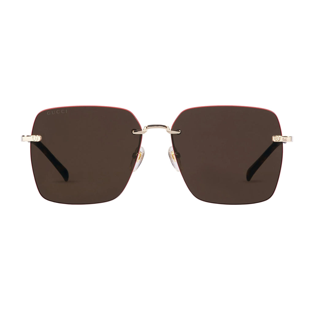 Gucci Women Specialized Fit Square Shiny Gold Sunglasses