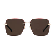 Gucci Women Specialized Fit Square Shiny Gold Sunglasses