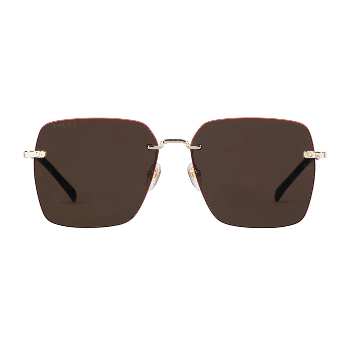Gucci Women Specialized Fit Square Shiny Gold Sunglasses