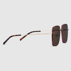 Gucci Women Specialized Fit Square Shiny Gold Sunglasses
