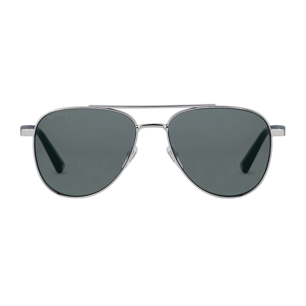 Gucci Men Aviator Frame Silver Sunglasses