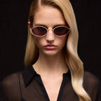 Gucci Women Round Frame Light Gold Sunglasses