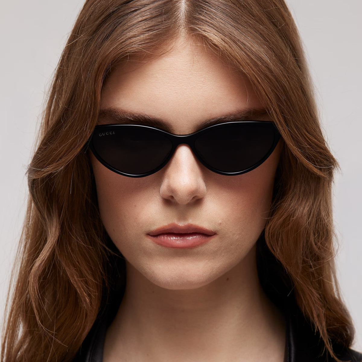 Gucci Women Cat-eye Frame Deep Black Sunglasses