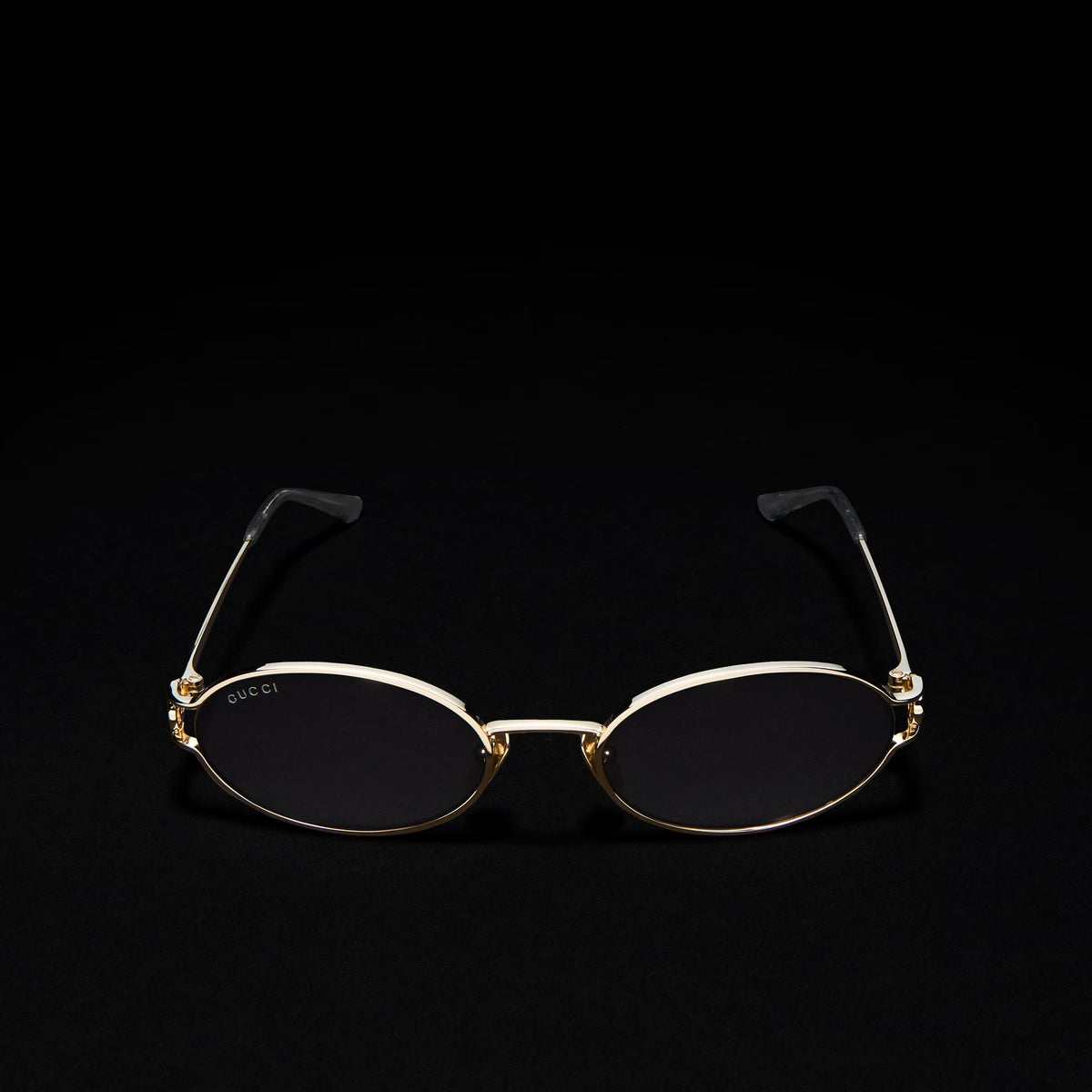 Gucci Women Round Frame Light Gold Sunglasses