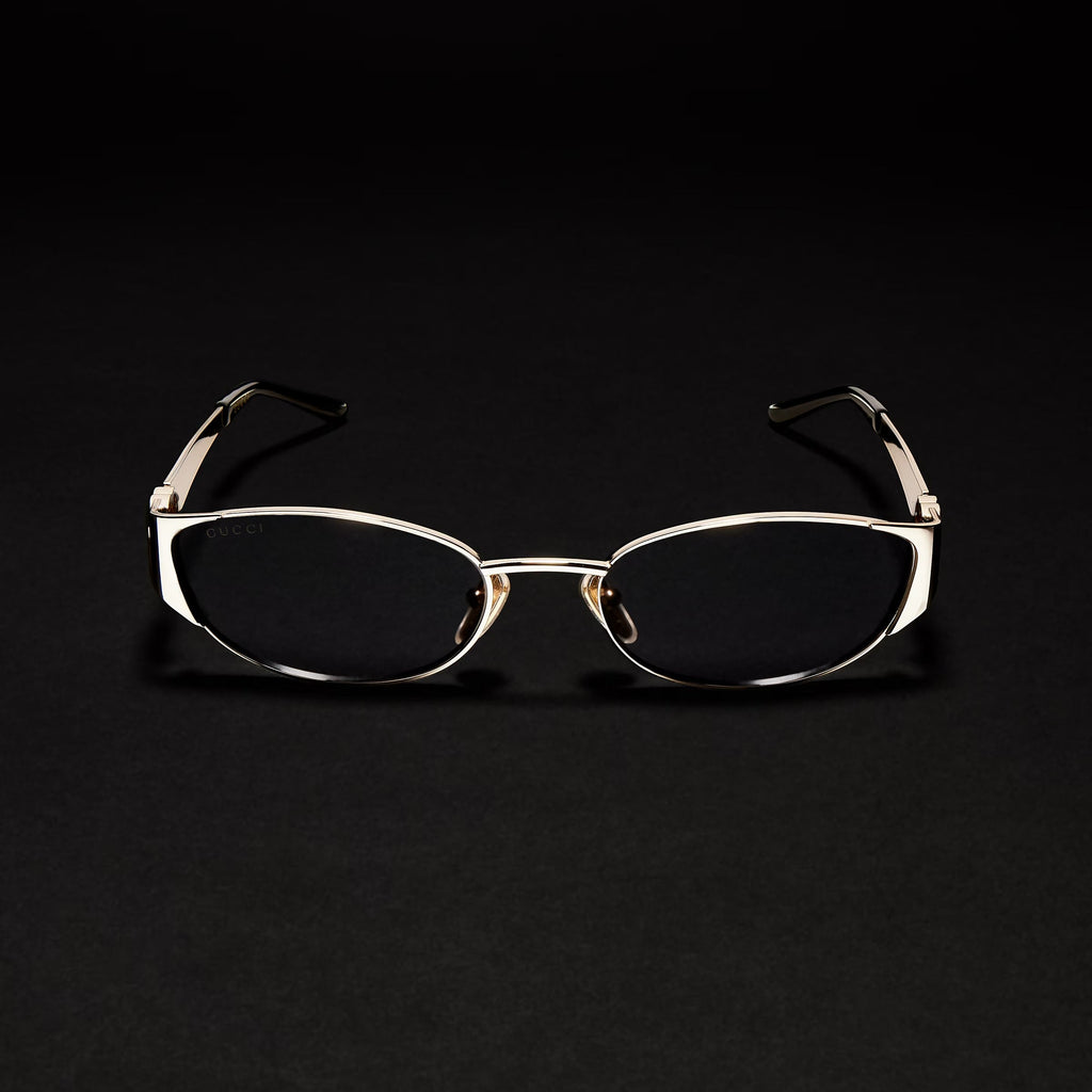 Gucci Women Oval Frame Gold Tone sunglasses