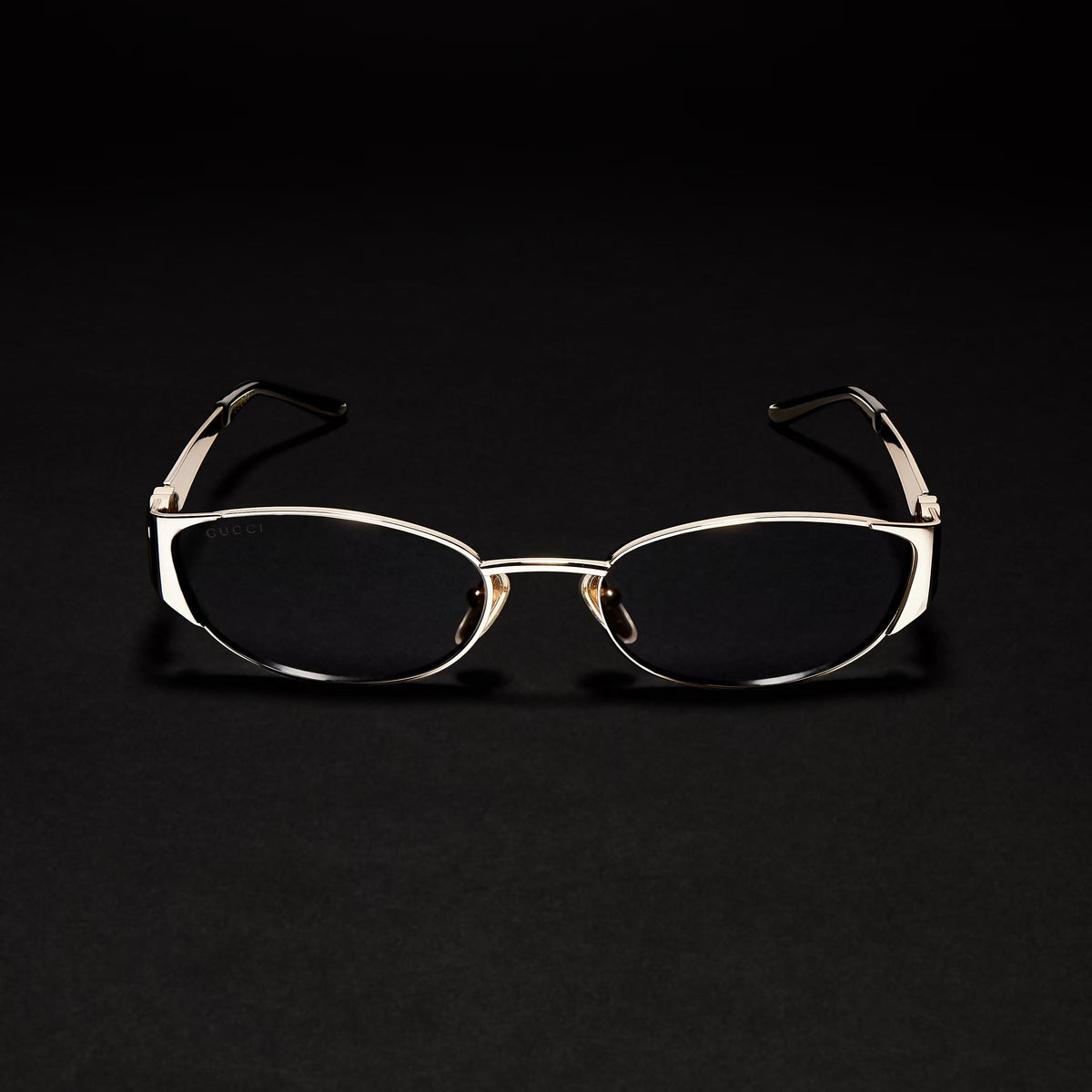 Gucci Women Oval Frame Gold Tone sunglasses