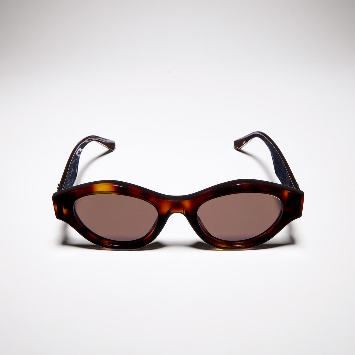 Gucci Women Cat-eye Frame Brown Tortoiseshell Sunglasses