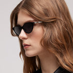 Gucci Women Cat-eye Frame Deep Black Sunglasses