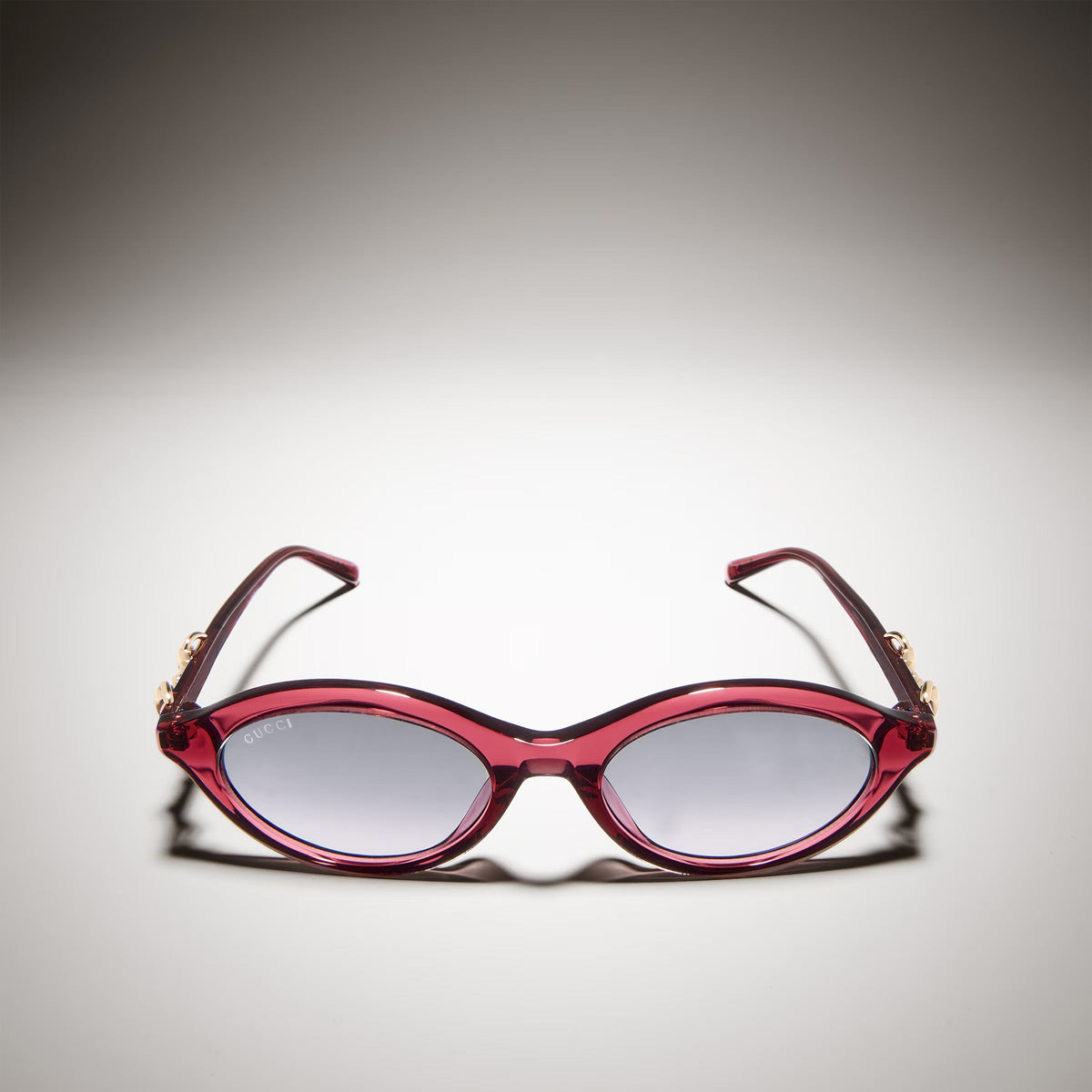 Gucci Women Cat-eye Frame Transparent Burgundy Sunglasses