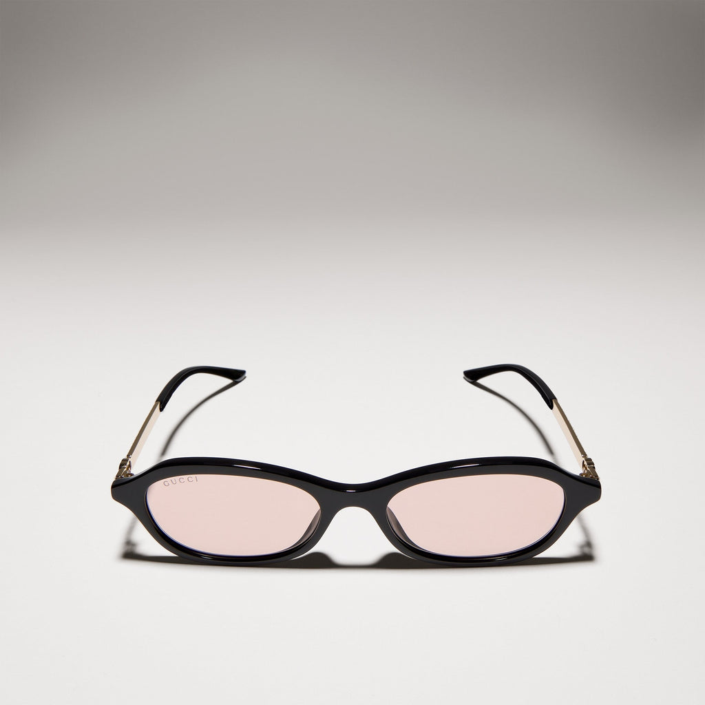 Gucci Women Oval Frame Smoky Black sunglasses