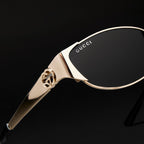 Gucci Women Oval Frame Gold Tone sunglasses