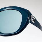 Gucci Women Geometric Frame Blue Sunglasses