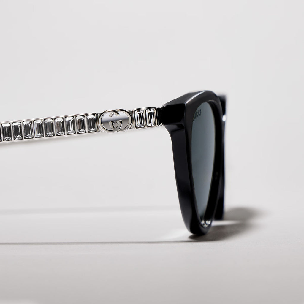 Gucci Women Cat-eye Frame Deep Black Sunglasses