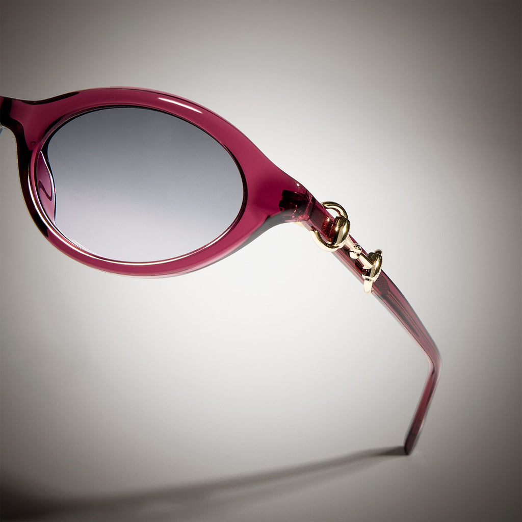 Gucci Women Cat-eye Frame Transparent Burgundy Sunglasses