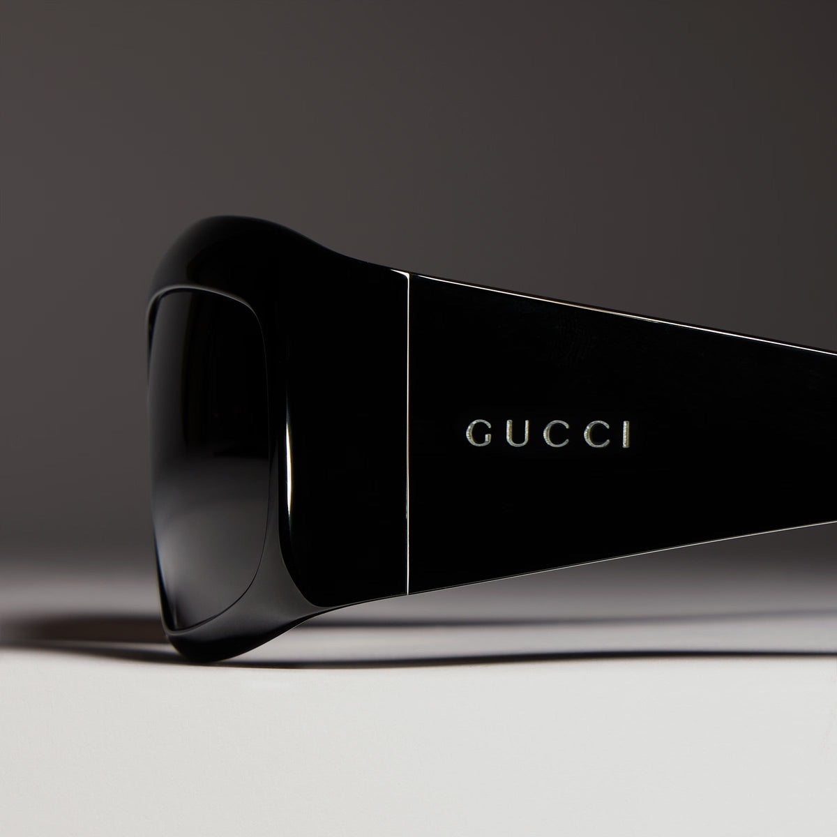 Gucci Men Rectangular Acetate Frame Black Sunglasses