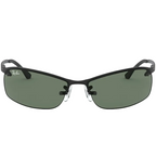 Ray Ban Men Rectangle Frame Shiny Matte Black Sunglasses