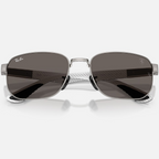 Ray Ban Men Irregular Frame Polished Gunmetal Sunglasses