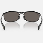 Ray Ban Men Oval Frame Dusty Black Sunglasses