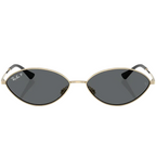Ray Ban Men Oval Frame Polished Pale Gold Sunglasses