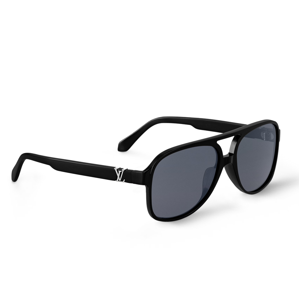 Louis Vuitton Men Pilot Frame Soft Black Sunglasses