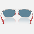 Ray Ban Men Oval Frame Silver Sunglasses