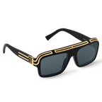 Louis Vuitton Men Pilot Frame Shiny Smoky Black Sunglasses
