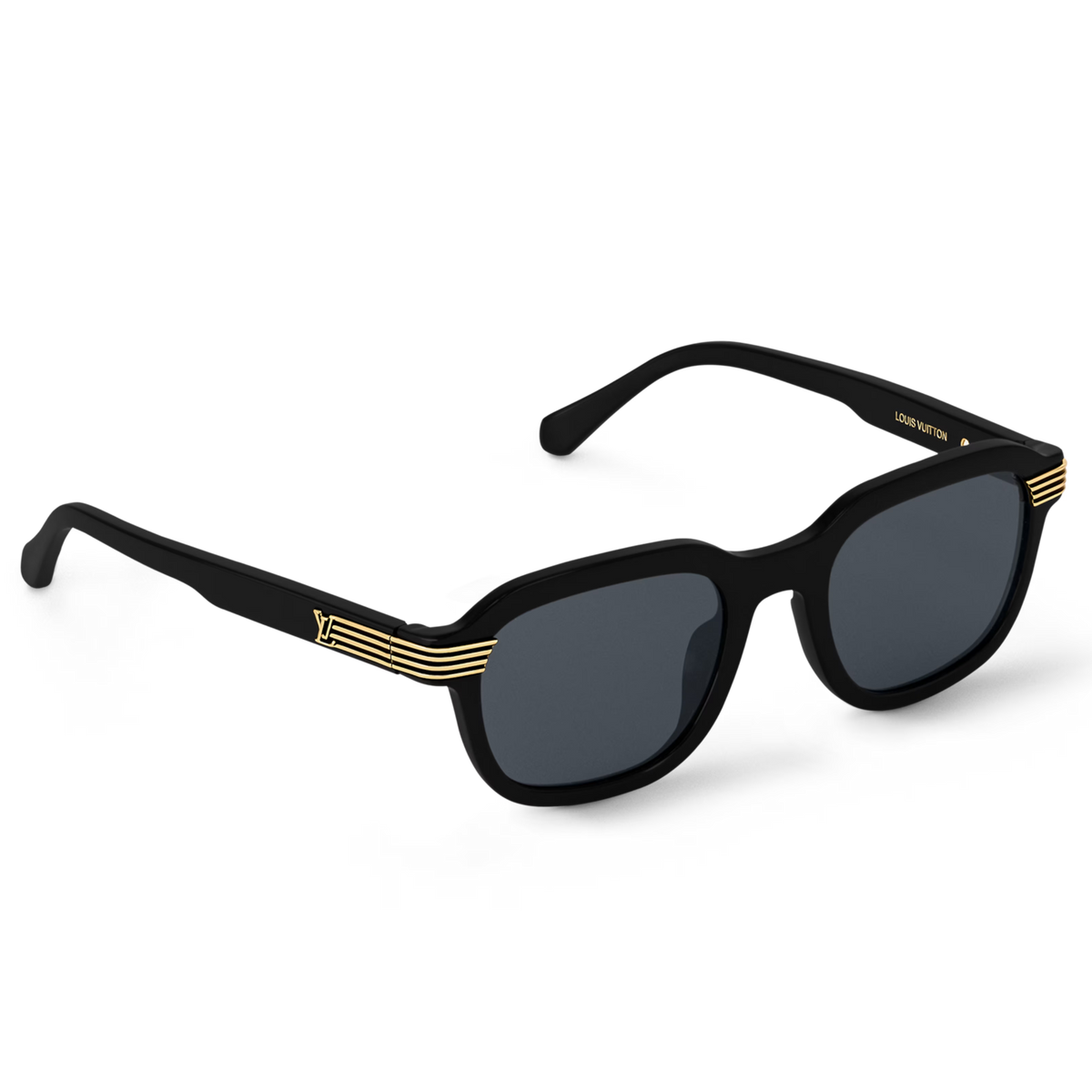 Louis Vuitton Men Square Round Frame Void Black Sunglasses