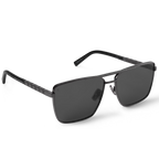 Louis Vuitton Men Square Frame Deep Black Sunglasses
