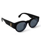 Louis Vuitton Men Round Frame Black Sunglasses