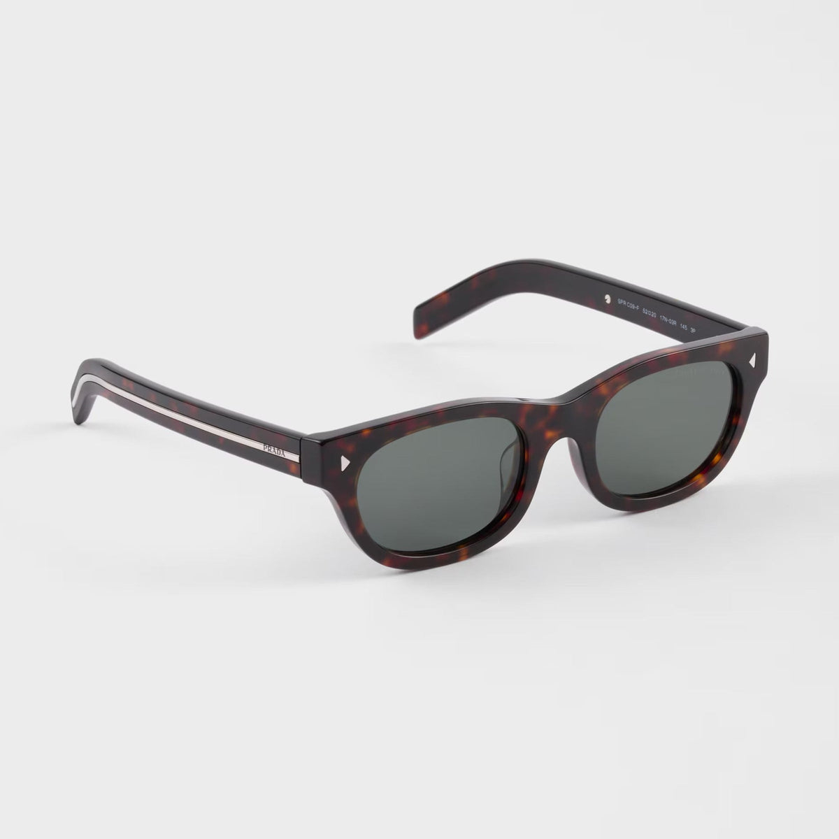 Prada Men Oval Frame Briarwood Tortoiseshell Sunglasses