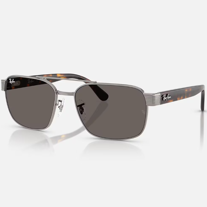 Ray Ban Men Square Frame Dusty Gunmetal Sunglasses