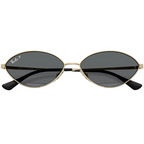 Ray Ban Men Oval Frame Polished Pale Gold Sunglasses
