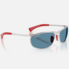 Ray Ban Men Oval Frame Silver Sunglasses