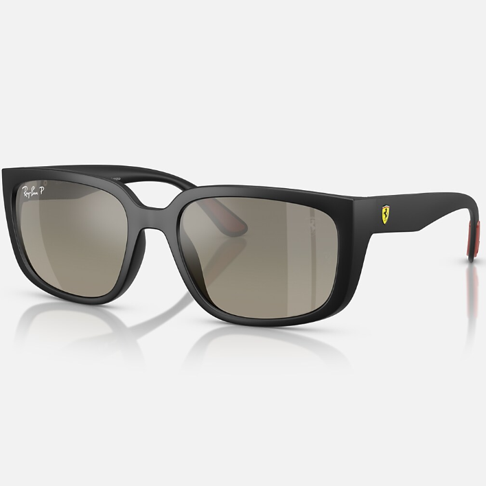 Ray Ban Men Square Frame Oil Black Sunglasses