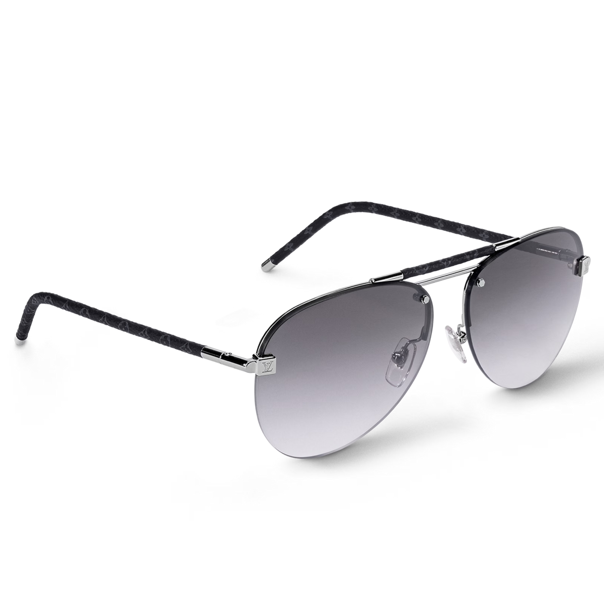 Louis Vuitton Men Pilot Frame Shiny Gunmetal Sunglasses